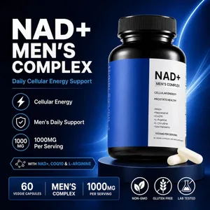 Mens NAD+ Complex 60 Capsules - Liposomal NAD+ Resveratrol CoQ10 Saw Palmetto για Κυτταρική Ενέργεια Προστάτη & Ορμονική Υποστήριξη