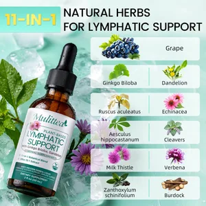 60ml リンパサポートドロップ 11 in 1 エキナセアエキス 天然ハーブサプリメント 体液循環を改善し、免疫力を強化