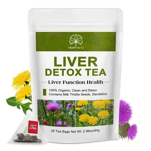 Suporte de ervas naturais e orgânicas para desintoxicação de fígado, chá desintoxicante de calor para reparar sistema de metabolismo de gordura corporal