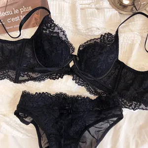 Mùa Hè Underwie Mỏng Cúp Đồ Lót Nữ Rỗng Gợi Cảm Push Up Bra Bộ Pháp Ren Thêu Thoải Mái Áo Bralette Bộ Đồ Lót Ren