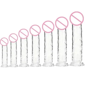 جهاز استمناء جنسي للبالغين G Spot قضيب اصطناعي واقعي للنساء TPE للمبتدئين قضيب اصطناعي شفاف مع كوب شفط قوي لعب حر اليدين