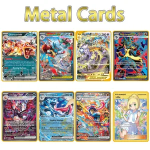 Kartu Logam Pokemon Baru Yang Keren 10000 Poin Kartu Super Arceus Charizard Bahasa Inggris Mewtwo Lucario Greninja Lillie Kartu Anime