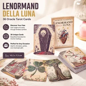 Lenormand Della Luna 타로 데크 36 카드 운명 읽기 파티 게임을위한 운세 오라클 카드 10.2x7.3cm
