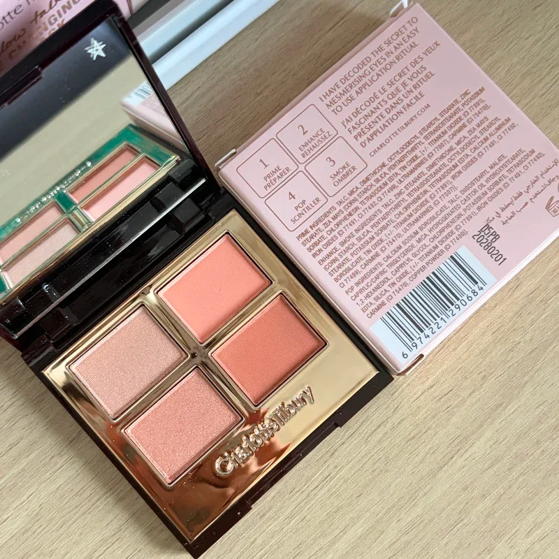 شارلوت تیلبری چهار رنگ پالت بالش بحث Eraggera Eyes رژ لب کوچک طلایی لوله ای آسان برای استفاده لوازم آرایشی قابل حمل