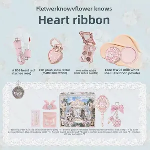 Flower Knows – Kit de maquillage tout-en-un, 10 pièces, ensemble cadeau Bonny Garden Iris, baume à lèvres, fard à paupières, coussin, fond de teint