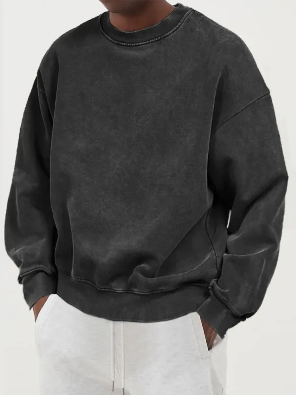 Vintage effen sweatshirts heren gewassen katoen sportkleding warme herfsttruien casual comfortabele hoodie mode oversized streetwers