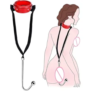 SM Coppia Gancio anale Sesso Bondage Restraint Set BDSM Catena in pelle Acciaio inossidabile Giocattoli adulti del sesso per uomo Imbracatura regolabile