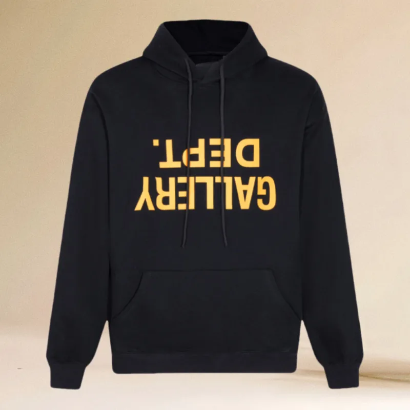 Nieuwe Gallery Hoodie Dept met letterprint - Street Fashion in Europese stijl - Losvallend Amerikaans High Street overhemd met kapmouwen