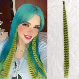 10-delige regenboog synthetische verenextensies Veelkleurig 16-inch haaradd-ons Geschikt voor vrouwen