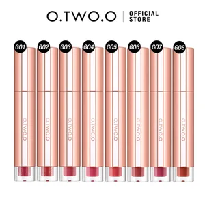 O.TWO.O 8-teiliges Lippenstift-Set, flüssiger Lipgloss, glänzendes Finish, hochglänzende, langanhaltend feuchtigkeitsspendende, antihaftbeschichtete, glasige Lippenstift-Make-up-Set