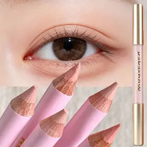 Double Ended Lying Silkworm Pencil Highlighter Makeup Pen Matte Natural Brighten Eyelid Shadow Stick Pink Apricot Eyes Cosmetics