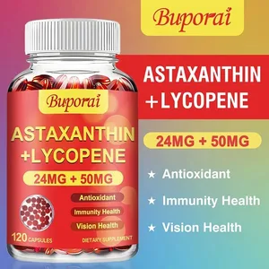 Capsule di astaxantina + licopene - L'antiossidante supporta la vista del cuore e la salute della prostata Migliora l'immunità