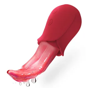 Realistic Licking Tongue Rose Vibrator for Women Thitles Clitoral Stimulation Vibrators Σεξουαλικά παιχνίδια για ενήλικα θηλυκά ζευγάρια 18+