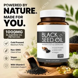 روغن سیاه دانه 120 کپسول سافت ژل با روغن خالص دانه زیره سیاه 1000 میلی گرم و ویتامین E - 500 میلی گرم هرکدام برای سلامت پوست با فشار سرد