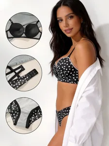 Sexy Lingerie Set Push Up Bra with Steel Ring Printed Panty Set for Women Daily Wear Comfort Bra Underwear Fashion Lingerie