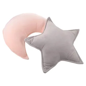 2 Stuks Maan en Ster Kussens Babykamer Kussens Zachte Decoratieve Kwekerij Sierkussen Wieg Decoratie Kussen voor Slaapkamer Woonkamer