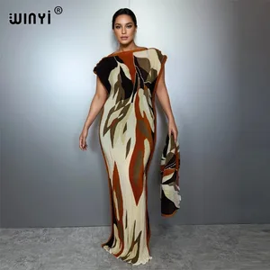 Plisované elastické tenké šaty dámské zmačkaný design Plisované luxusní muslimské společenské šaty Abaya Poncho pro ženy Plážové oblečení Kaftan