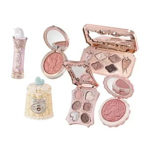 Flowerknows conjunto completo de maquiagem para presente, longa duração, blush labial e paleta de sombras brilhantes, kit de beleza multifuncional, caixa de presente