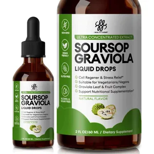 Organic Soursop Graviola -nestetipat luonnollisen antioksidanttisolujen tukemiseen ja uudistumiseen immuunijärjestelmän vahvistamiseen Runsaasti monivitamiinia