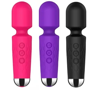 Vibrador varinha mágica de 20 velocidades, estimulador de clitóris e ponto G, massageador à prova d'água recarregável, brinquedo sexual para mulheres