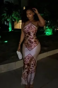 Chique elegante vestido de cetim estampa floral magro bodycon vestidos femininos festa de noite casamento convidado verão streetwear