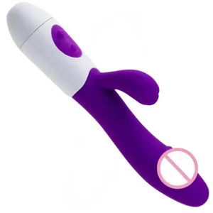 Arnab Vibrator G-Spot Silicone Dildo Dual Vibrating Clitoris Stimulator 10 Kelajuan Mainan Seks Kalis Air Boleh Dicas semula untuk Wanita