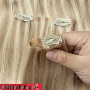 Görünmez Klip Saç Uzatma İnsan Saç Makinesi Remy Enjekte PU Dikişsiz Saç Üzerinde Klip 7 Adet/takım 100-120g Görünmez Klip Ins