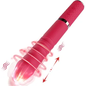 Penggetar Tujahan G Spot Penggetar Kelentit Kalis Air & Boleh Dicas semula Realistik Silikon Dildo Vibrator Rose Mainan Seks untuk Wanita