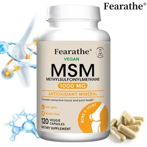Fearathe Metilsulfonilmetano (MSM) 1000 Mg Antioxidante promueve la salud de las articulaciones Absorción equilibrada de calcio Sin OGM Sin gluten