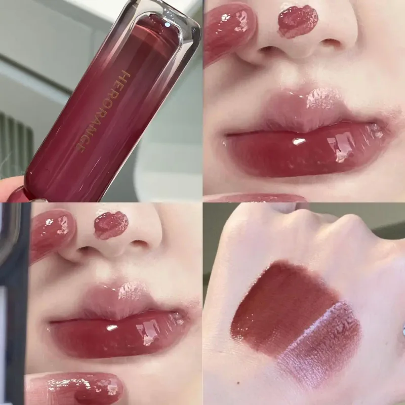 Smoked Grape Purple Red Lip Glaze Mirror Water Lip Gloss Moisturizing Liquid Lipstick Clear Tint Makeup Корейська жіноча косметика
