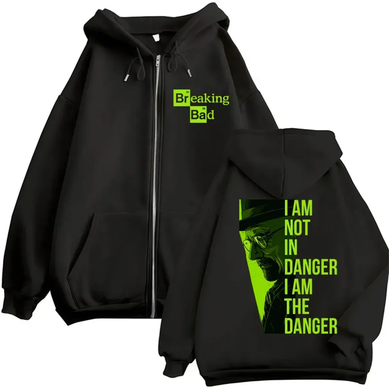 Serial TV Breaking Bad Heisenberg Hanorace cu fermoar I Am Not Danger I Am The Danger Bărbați Femei Trening largi de toamnă Mantouri casual