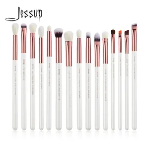 Set di pennelli per trucco Jessup 15 pezzi Set di pennelli per occhi Ombretto sintetico naturale Eyeliner Sopracciglio Sfumatura Bianco perla T217