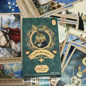 Rabbit Tarot Deck 78pcs Bordspellen Engelse aquarelkaarten Leuke waarzeggerijkaarten
