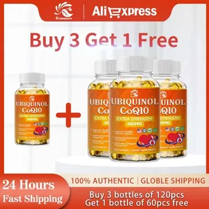Compreu 3 i obteniu-ne 1 gratis - Càpsules de CoQ10 (ubiquinona) 400 mg - Suport per a la salut del cor i l'energia del cervell - Suplement d'alta absorció
