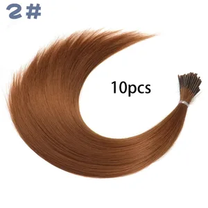 Sambungan Rambut Batang I-Tip Berwarna Sintetik Rambut Lurus 16 Inci Untuk Wanita Suhu Tinggi 10 Helai/Warna Pek