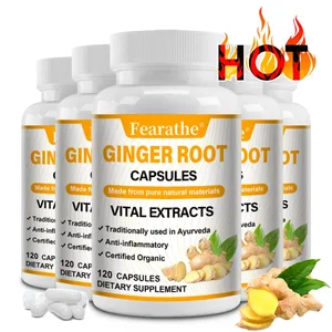Organic Ginger Root Capsules 1200mg - na may Black Pepper Extract Para sa Joint Health Anti-Inflammation Muscle Immune Health