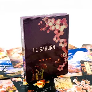 Permainan Kartu Le Sakura Baru 36 Kartu Bunga Sakura Bergaya & Ringkas Termasuk Buku Panduan Ideal untuk Latihan Spiritual Perjalanan