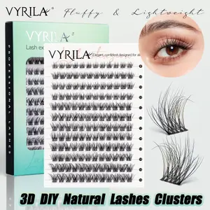 ריסים בודדים אשכול C Curl Mix ריסים אשכולות 3D Wispy DIY הארכת ריסים 0.1 מ"מ Super Thin Band ריסים טבעיים הניתנים לחידוש