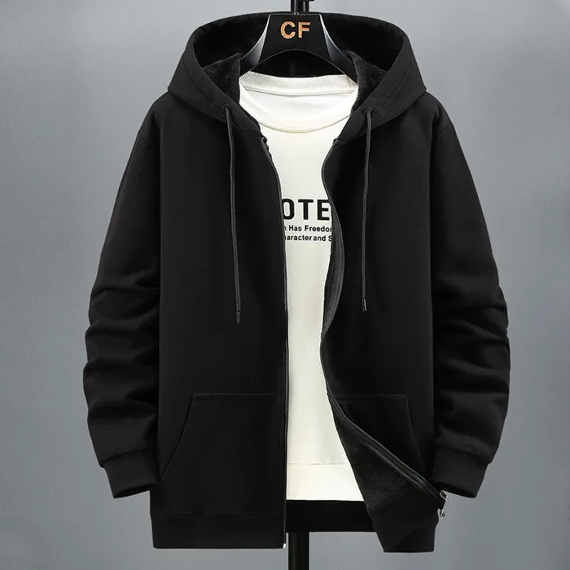 Plus Size 10XL 12XL Hoodie Ανδρικά Φλις Φούτερ Φθινοπωρινά Χειμερινά Φλις Φούτερ Μονόχρωμα Μπουφάν Μεγάλο Μέγεθος 12XL Μπλε Μαύρο Κόκκινο Γκρι
