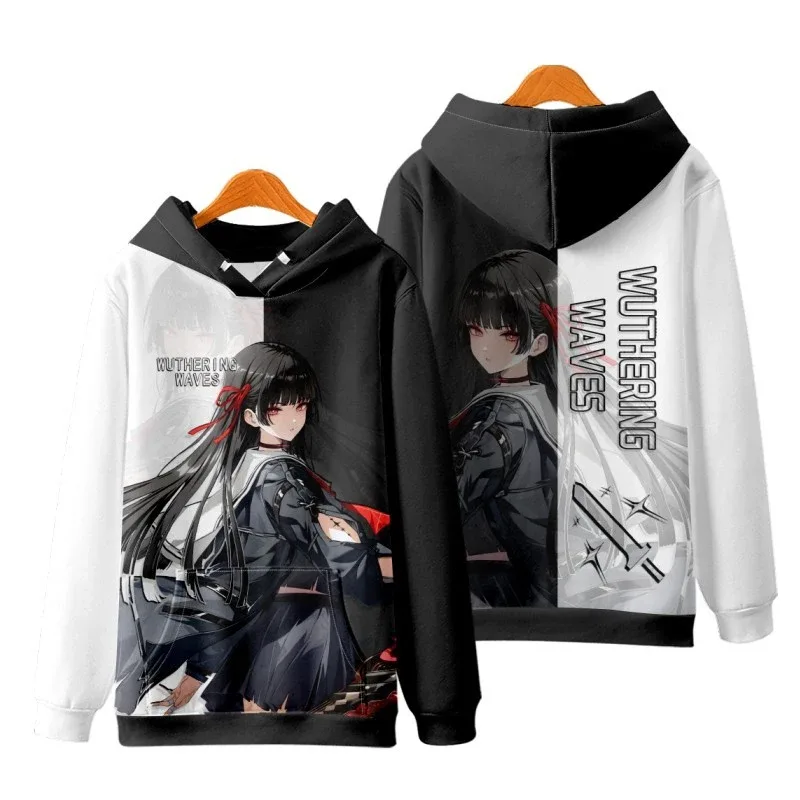 Παιχνίδι Wuthering Waves All Role Playing Τρισδιάστατα Hoodies Φούτερ Μόδα Ανδρικά anime Πουλόβερ Φθινόπωρο/Χειμώνας για υπαίθρια καθημερινή φόρμα