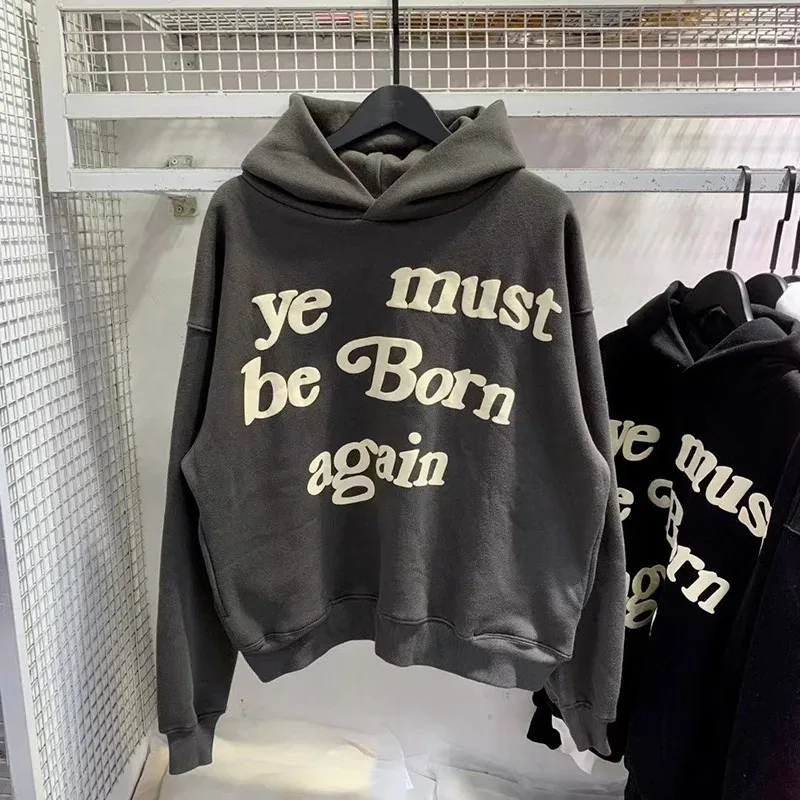 23FW Logotipo de espuma clássico Ye Must Be Born Again Hoodie Homens Mulheres Melhor Qualidade Oversize Kanye West CPFM.XYZ Moletons Multicolor