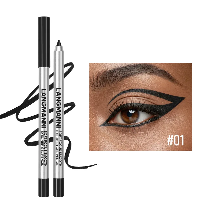 Vandtæt og svedtæt perleskimende skinnende Eyeliner Gel Blyant Langtidsholdbar Glat Let at farver Kvinder Øjenmakeup