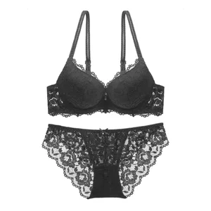 Confortável malha renda flor sutiã cintura baixa bowknot sutiã calcinha conjunto antiderrapante lingerie push up sutiã feminino verão