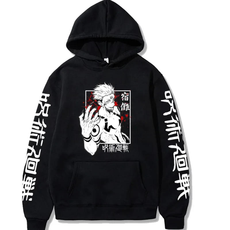 Mikiny s kapucí Ryomen Sukuna Mikiny s grafickým potiskem pro fanoušky Běžné Pánské/Dámské oblečení S dlouhým rukávem Sudaderas Hip Hop Hoody