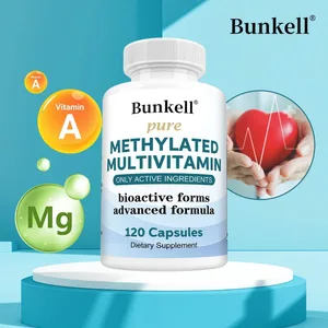 Nagy hatású metilált multivitamin-kiegészítő C D B12 vitaminnal az energia és a fókusz támogatására, valamint a szív egészségének megőrzésére