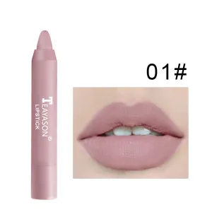 Nude Apricot Lipstick Pen Waterproof Sexy Red Brown Matte Lipstick Tint Contour Lip Liner Makeup Pangmatagalang Non-stick Cup Cosmetics