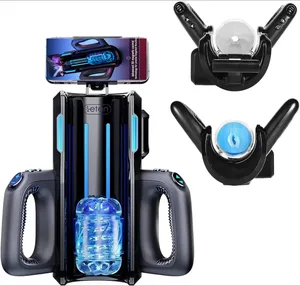 Dual Handles Leten King Sex Machine Electric Thrusting Masturbator Orgasm Adult Toys 2 Soft Sleeve Voice Stimulator Penis