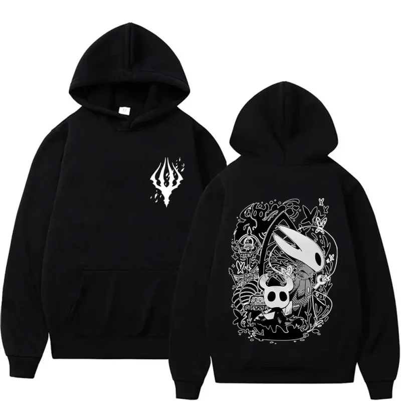 게임 할로우 나이트 그래픽 까마귀 남성 여성 의류 캐주얼 대형 streetwear 남성 빈티지 양털 후드 팬 선물 후드