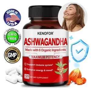Ashwagandha orgànica - 120 càpsules vegetals Ashwagandha orgànica pura i extracte d'arrel - alleuja l'estrès millora l'estat d'ànim