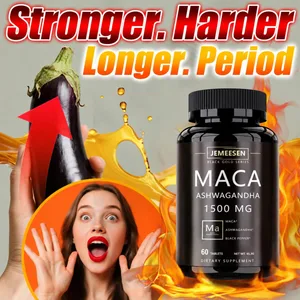 Organic Maca gyökérpor kapszula 1500 mg Maca gyökér kivonatot tartalmazó ashwagandha feketebors-kiegészítő férfiaknak